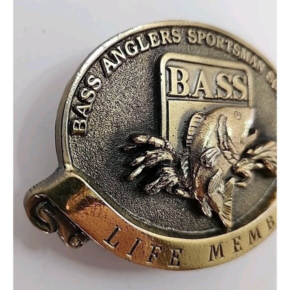 Vintage Bass Anglers Sportsman Society Life Member Fishing Fisherman Belt Buckle - Picture 2 of 8